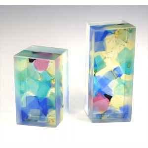 LRC 1 and LRC 2 Solid Glass Sculptures