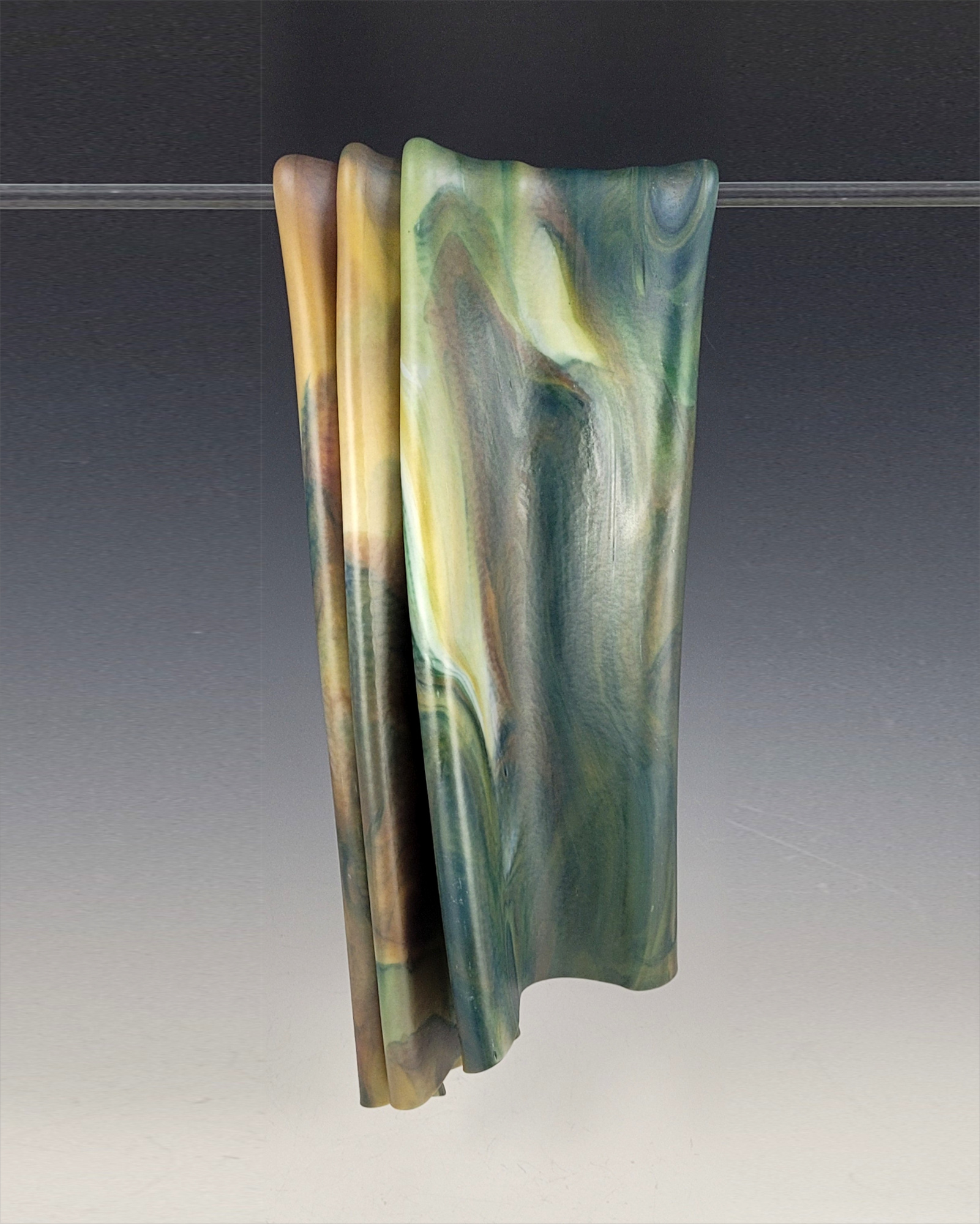 Amber, Green, White Twice-Folded Glass with Hanging System